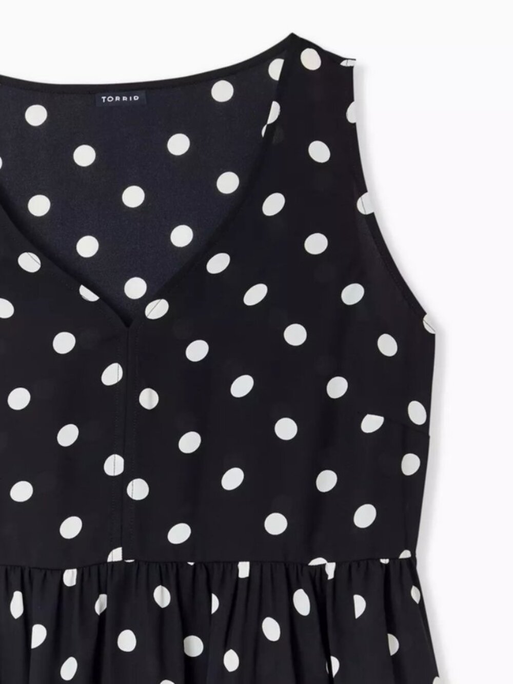 Torrid Polka Dot Georgette Peplum Tank Top Size 2 2X V Neck - Picture 5 of 11